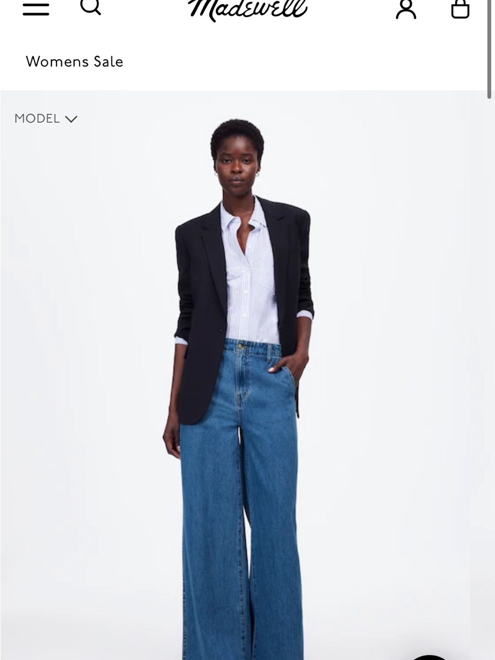 Madewell wide sweep denim trouser